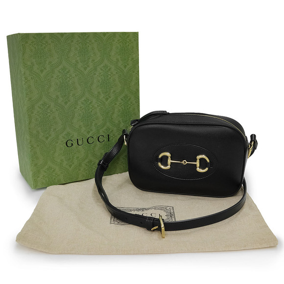 Gucci Horsebit Camera Shoulder Bag Crossbody Black Leather - Picture 2 of 9